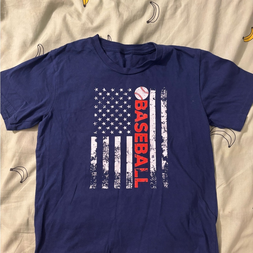 Kids Navy Blue Baseball Graphic T-Shirt